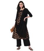 Black color Flared Foil Kurta