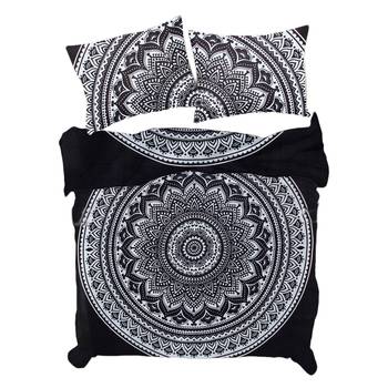 Black & White Psychedelic Mandala Comforter Cover Double Bedding Throw  Duvet Cover & Pillow Case Bohemian Throw 2