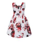 Multicolor printed satin kids-frocks