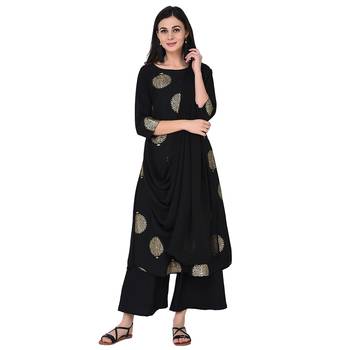 Black color Flared Foil Kurta 2