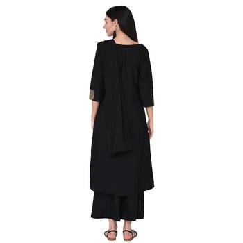 Black color Flared Foil Kurta 3