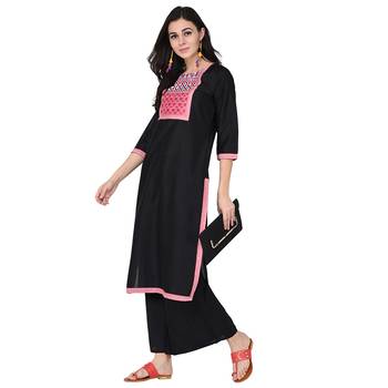 Black color Straight Digital Print Kurta 1