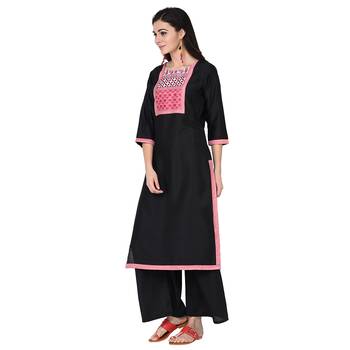 Black color Straight Digital Print Kurta 4