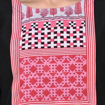 Black color Straight Digital Print Kurta 5
