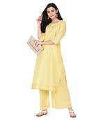 Yellow color Straight Foil Kurta