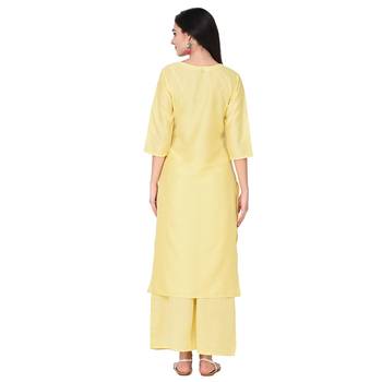 Yellow color Straight Foil Kurta 3