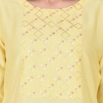 Yellow color Straight Foil Kurta Palazzo Set 5