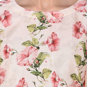 Cream color Straight Digital Print Kurta 5