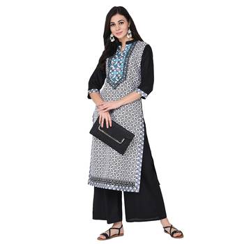 Black color Straight Digital Print Kurta 1