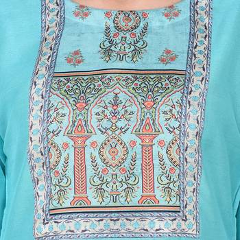 Summer Blue color Straight Digital Print Kurta 5