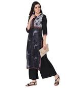 Black color Straight Digital Print Kurta