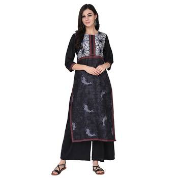 Black color Straight Digital Print Kurta 2