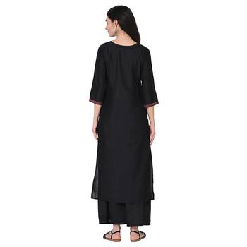 Black color Straight Digital Print Kurta 3