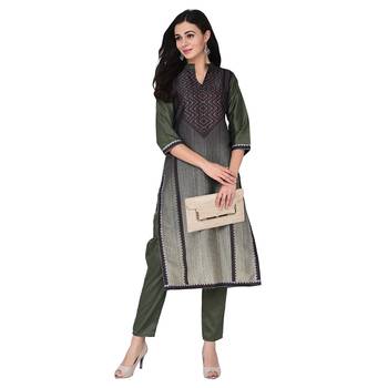 Green color Straight Digital Print Kurta 1