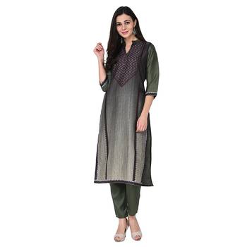 Green color Straight Digital Print Kurta 2