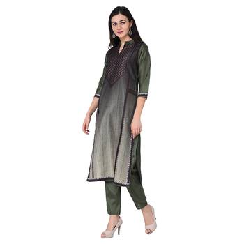 Green color Straight Digital Print Kurta 4