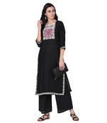 Black color Straight Digital Print Kurta