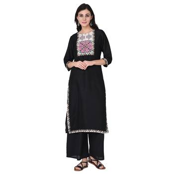 Black color Straight Digital Print Kurta 2