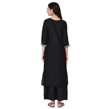 Black color Straight Digital Print Kurta 3