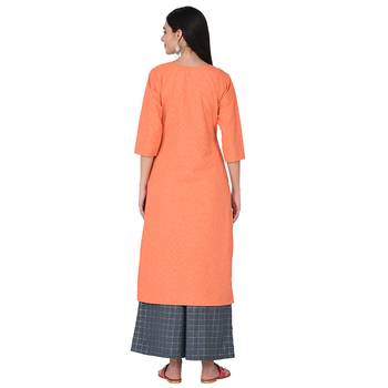 Orange color Straight Foil Kurta 3
