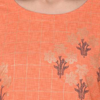 Orange color Straight Foil Kurta 5