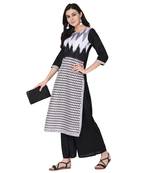 Black color Straight Digital Print Kurta