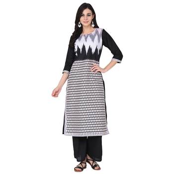 Black color Straight Digital Print Kurta 2