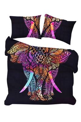 Tie Dye Duvet Cover Doona Bohemian Ethnic Elephant Queen Quilt Cover With 2 pillow Cover Blanket 1