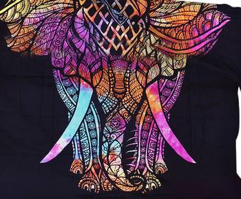 Tie Dye Duvet Cover Doona Bohemian Ethnic Elephant Queen Quilt Cover With 2 pillow Cover Blanket 4