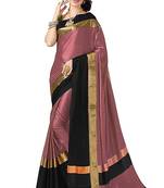 Pink Woven Cotton Silk Saree With Blouse