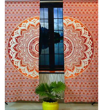Indian urban elephant mandala curtains tapestry drapes window treatment bohemian 2