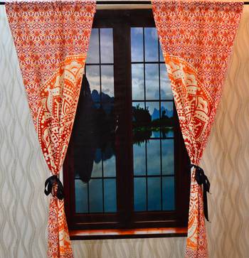 Indian urban elephant mandala curtains tapestry drapes window treatment bohemian 3