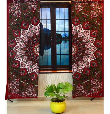 Psychedelic mandala curtains wall tapestry cutain decor window wall hanging art 1