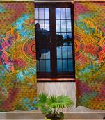 Ethnic mandala design indian boho style centre pattern art curtain 2 panels set