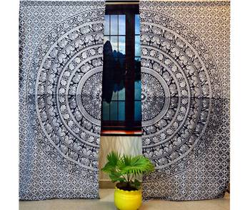 Indian cutain peacock mandala cotton hippie tapestry door decor window curtains 2