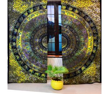 Die dye mandala cutain cotton hippie tapestry door decor window  ethnic curtains 1