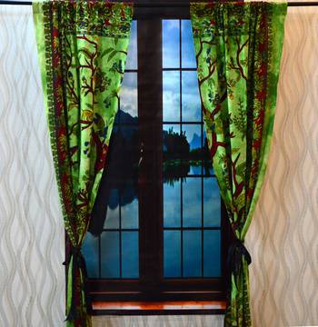 Indian tree of life curtain cotton tapestry door curtain window bohemian valance 3