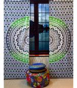 Indian ombre mandala voile door window curtain drape panel sheer scarf valances