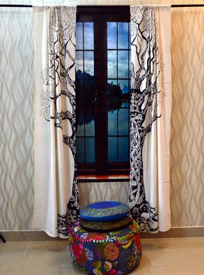Indian tree of life door window curtain hanging tapestry hippie drape valances 2