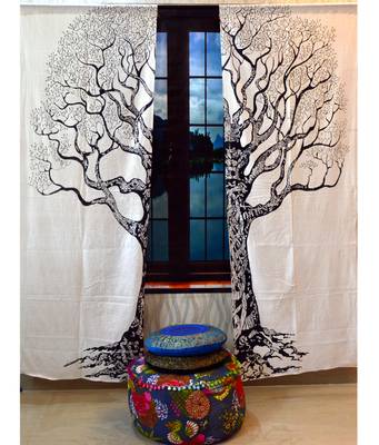 Indian tree of life door window curtain hanging tapestry hippie drape valances 3
