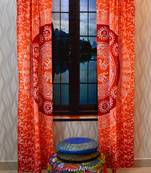Mandala curtain tulle voile indian door window drape panel sheer scarf valances