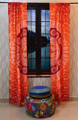 Mandala curtain tulle voile indian door window drape panel sheer scarf valances 2
