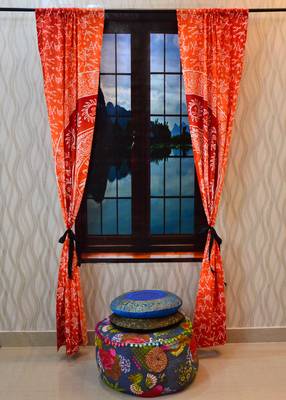 Mandala curtain tulle voile indian door window drape panel sheer scarf valances 3