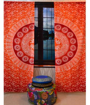 Mandala curtain tulle voile indian door window drape panel sheer scarf valances 4