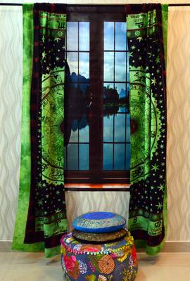 Mandala throw curtain window drapery decor wall curtains panel indian tapestries 2