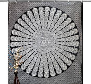 Hook tapestry curtain 2 valances drape panel boho decor window curtain drape handmade curtain tapestry throw 1