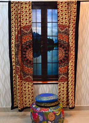 Indian mandala curtains drapes wall decor curtain valances cotton tapestry throw 2