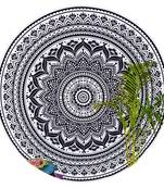 Black & White Mandala Round Ombre Tapestry Hippy Gypsy Cotton Table Covers Hippie Boho Yoga Mat Bohemian Spread Cover