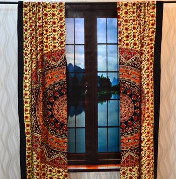 Indian mandala curtains drapes wall decor curtain valances cotton tapestry throw 4