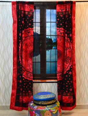 Indian door curtain mandala cotton hippie tapestry decor window curtain wall art 1